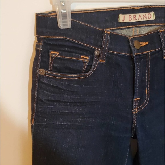 J Brand Boho The Skinny Blue Jeans in Ink Cut 4320 w/ Whiskering Size 26 - Picture 6 of 15